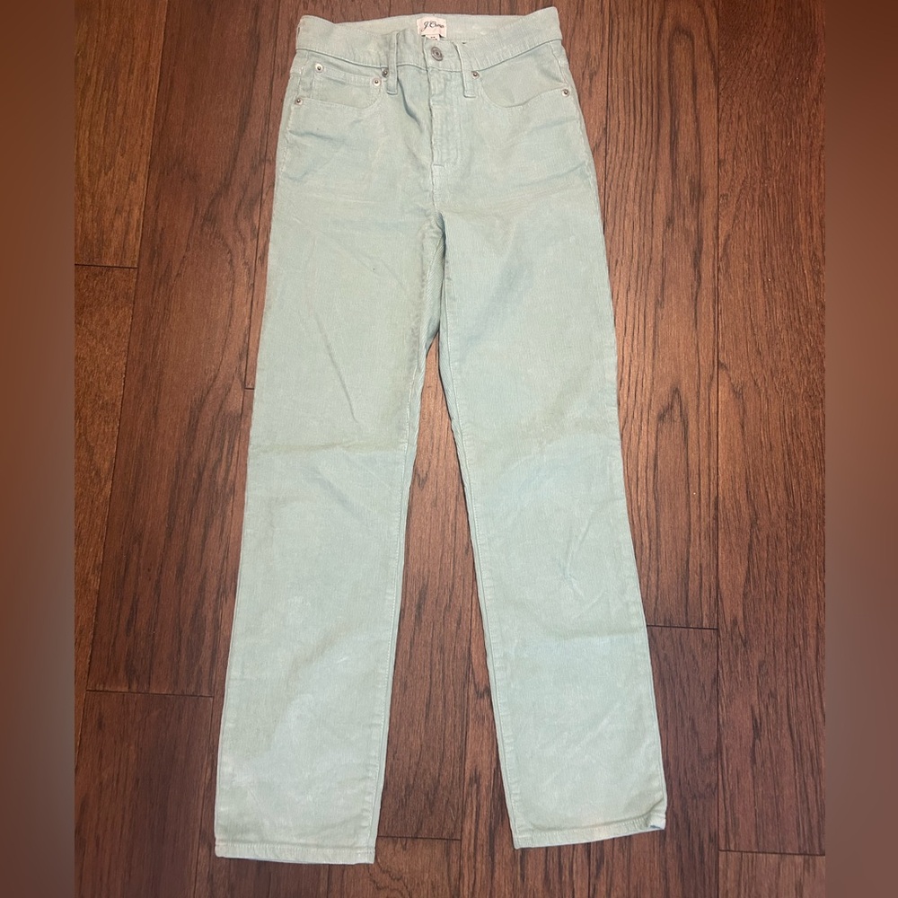 J. Crew Vintage Slim Straight Corduroy Mint Pants